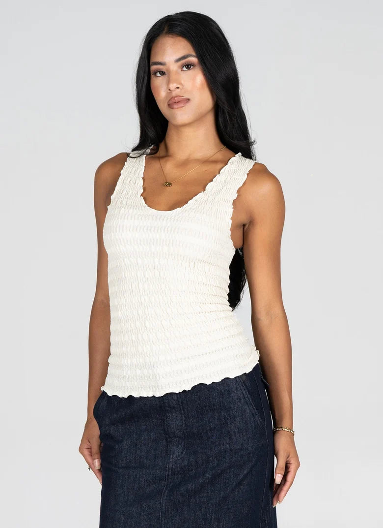 Wide Strap Smocked Tank