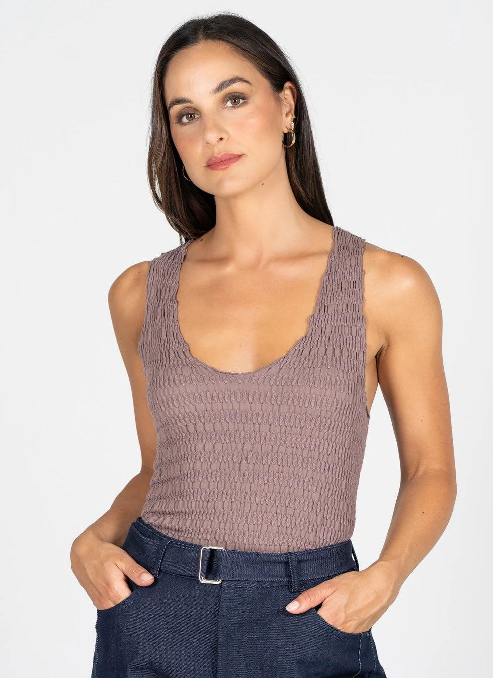 Wide Strap Smocked Tank