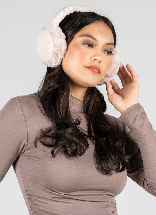 Teddy Fur Earmuffs- Beige