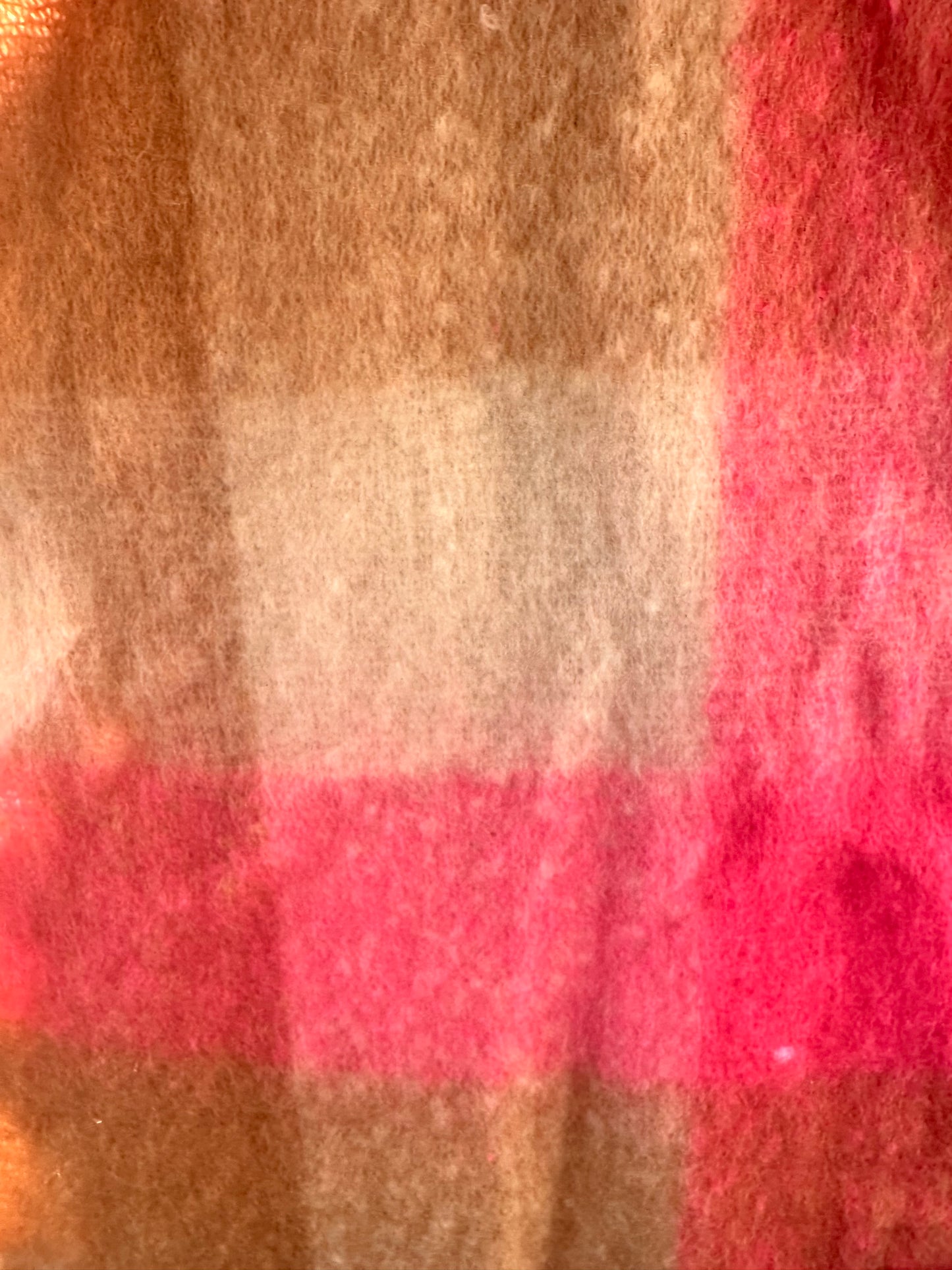 Ella Blanket Scarf- Bubblegum Plaid