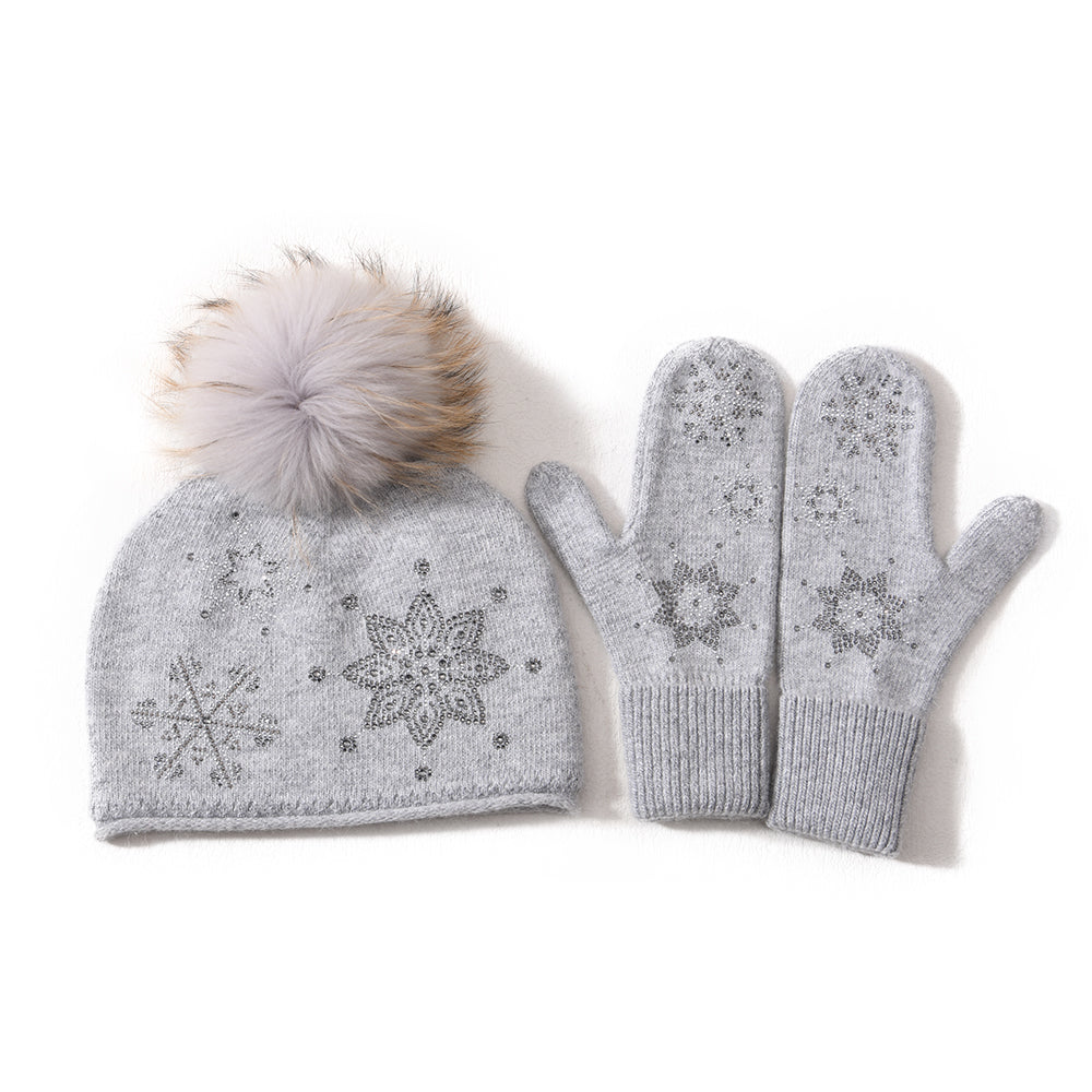 Olivia Crystal Snowflake Beanie Gift Set