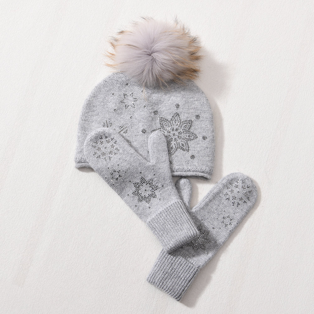 Olivia Crystal Snowflake Beanie Gift Set