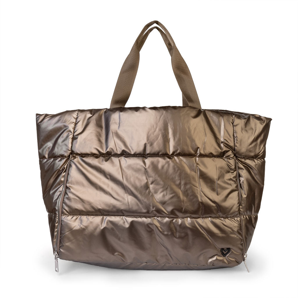 Panarama Puffer Tote- Bronze