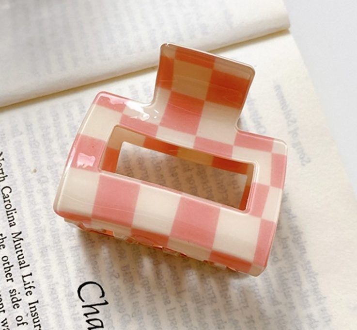 Retro Checkered Mini Hair Clip
