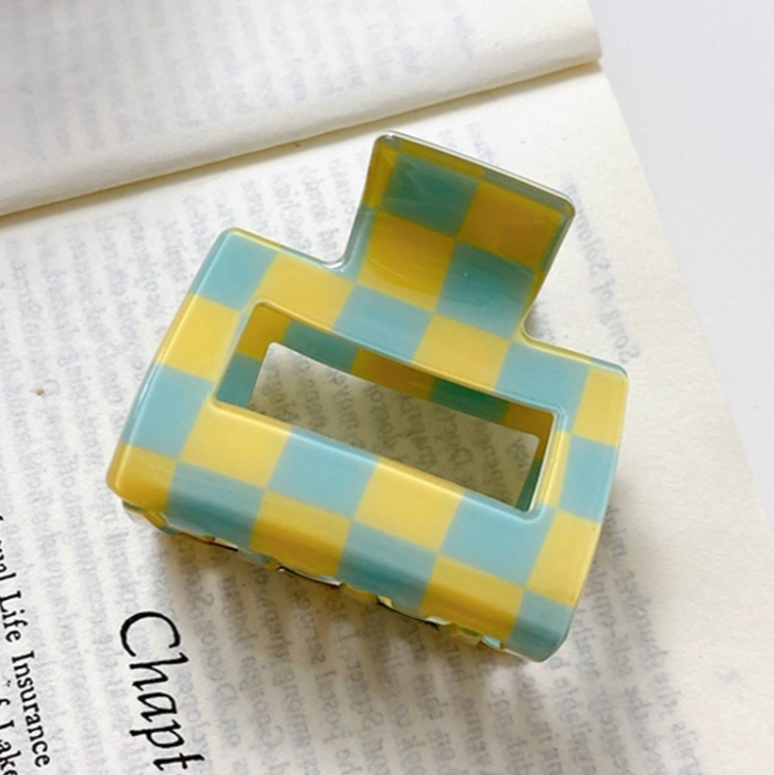 Retro Checkered Mini Hair Clip