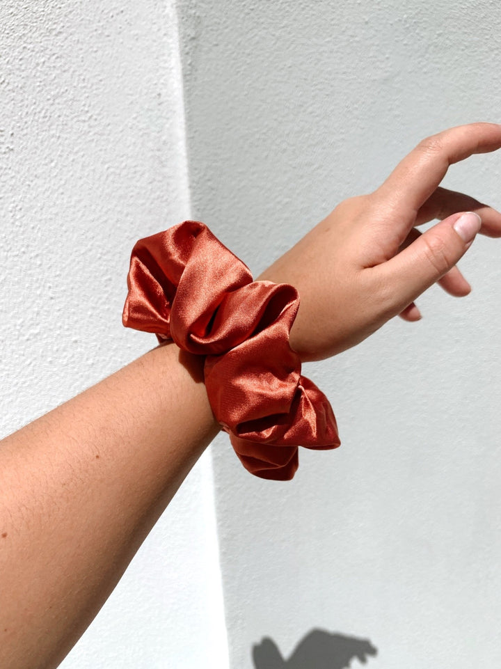 Amber Solid Silk Scrunchie