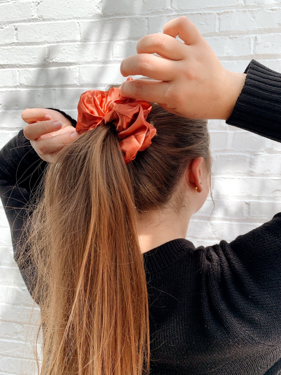 Amber Solid Silk Scrunchie