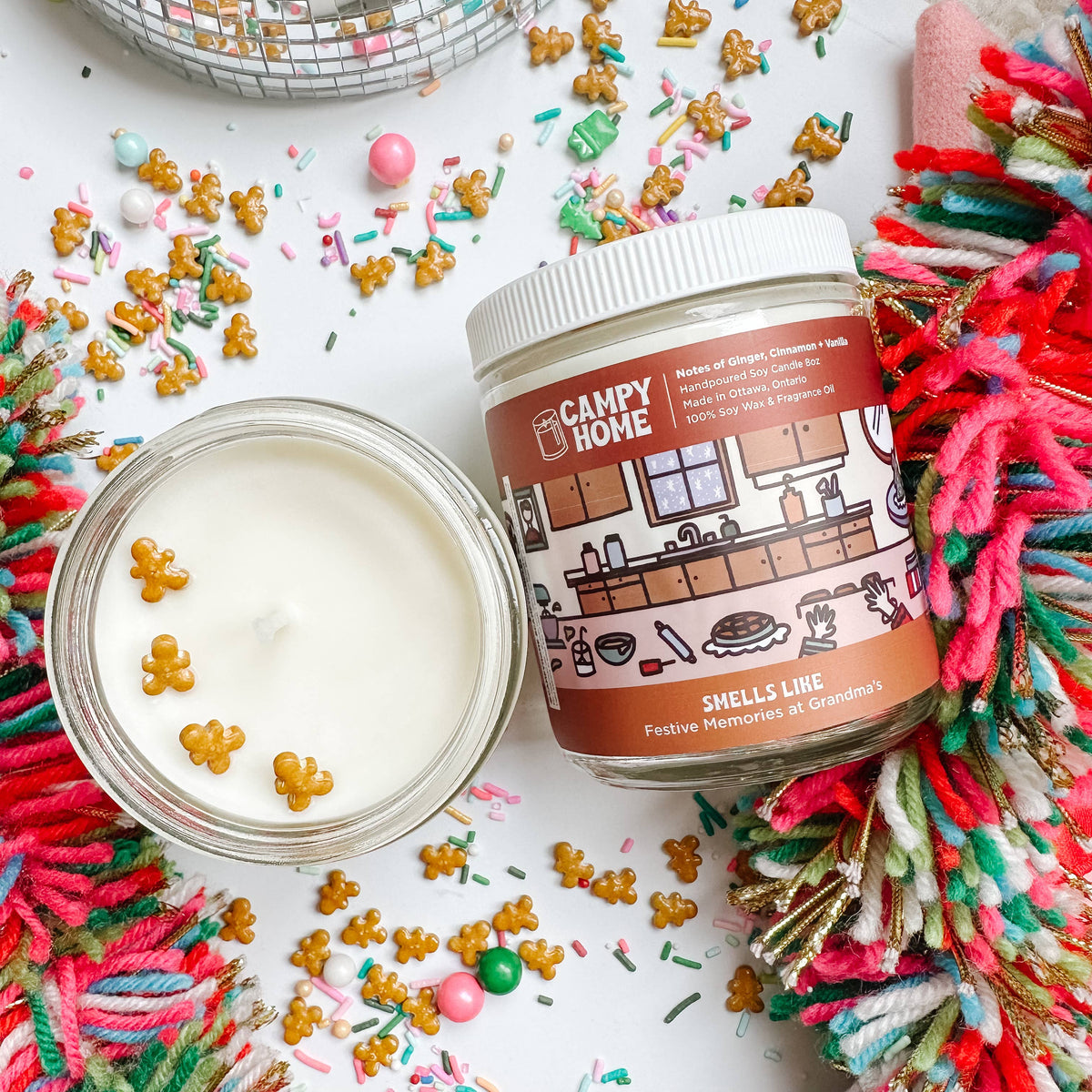 Ginger, cinnamon, vanilla Holiday candle.