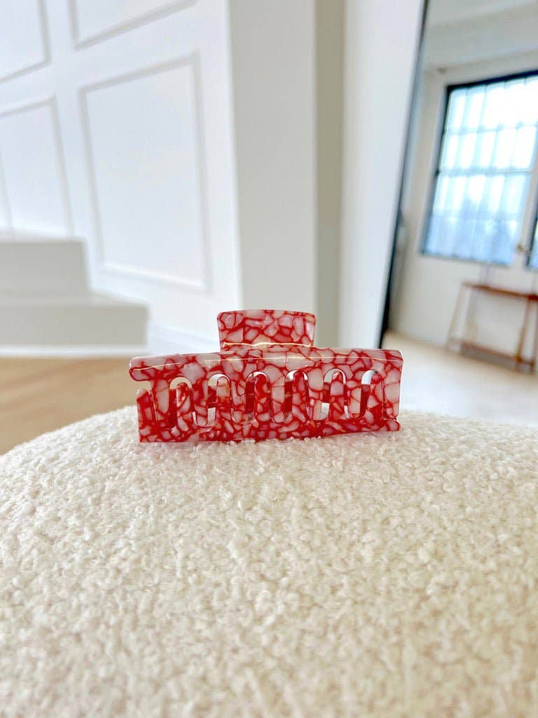 SQUARE CLAW CLIP - VALENTINE