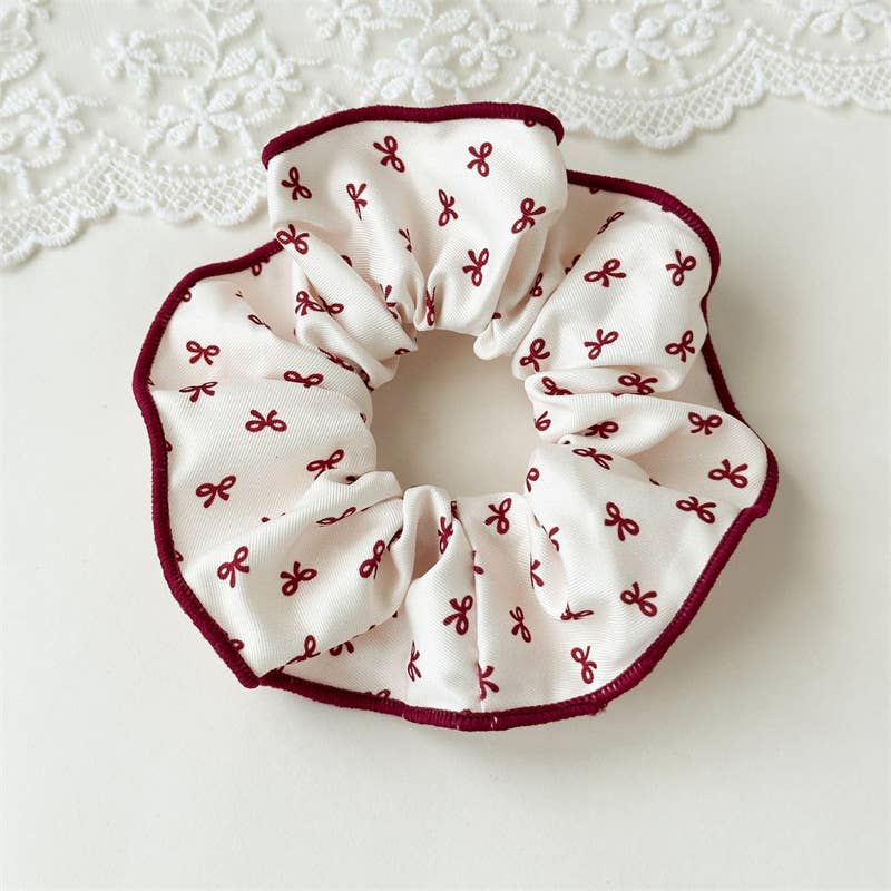 Red Plaid & Bows Scrunchies Set