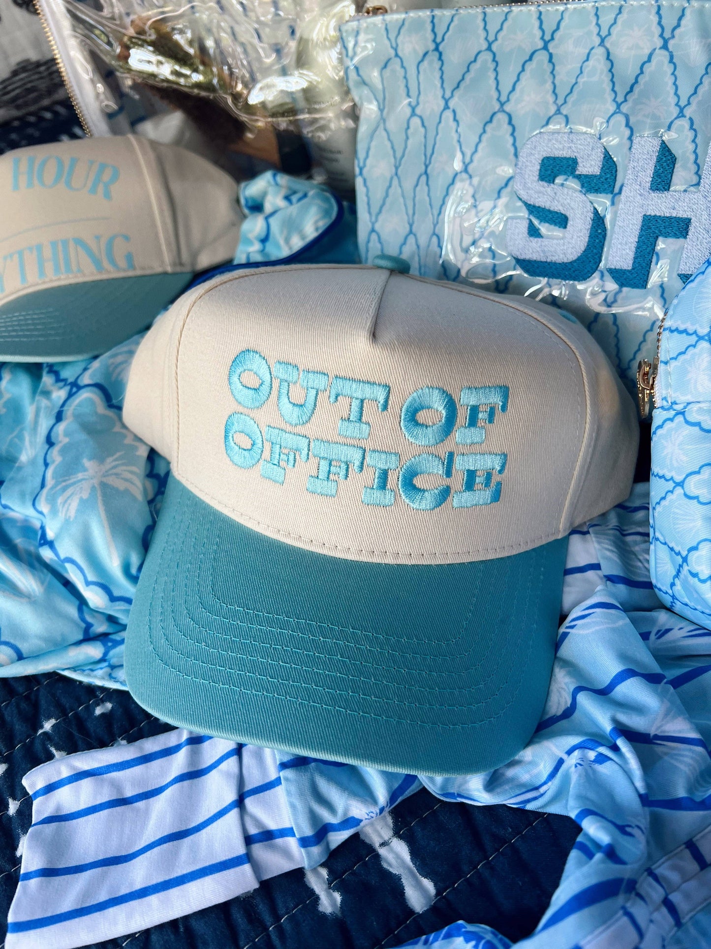 Out of Office - Vintage Trucker Hat: Blue