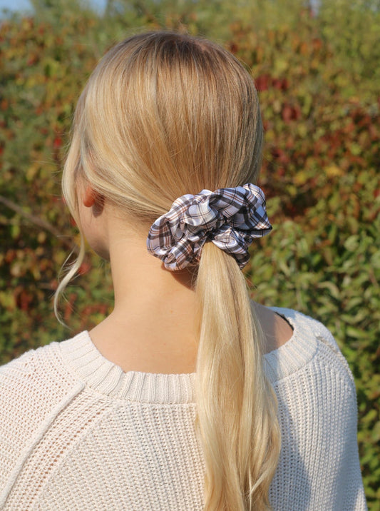 Blair Plaid Silk Scrunchie