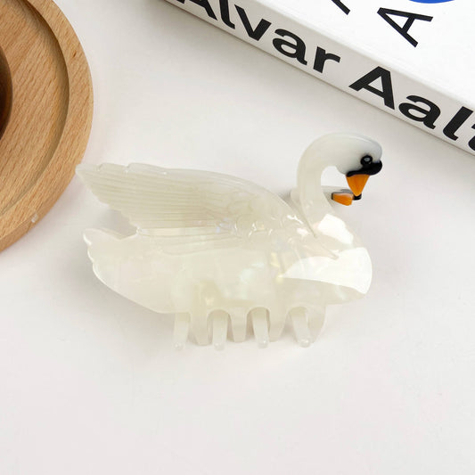 White Swan Hair Claw Clips