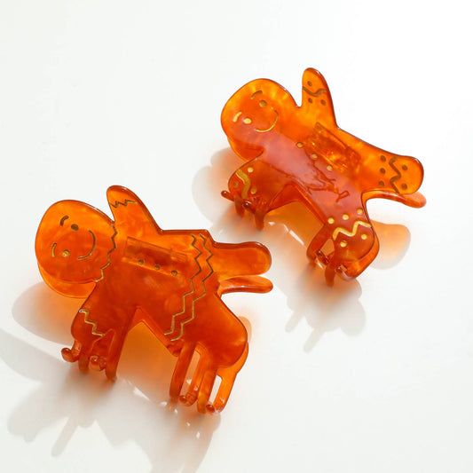 Gingerbread Man and Lady | Holiday Claw Clips