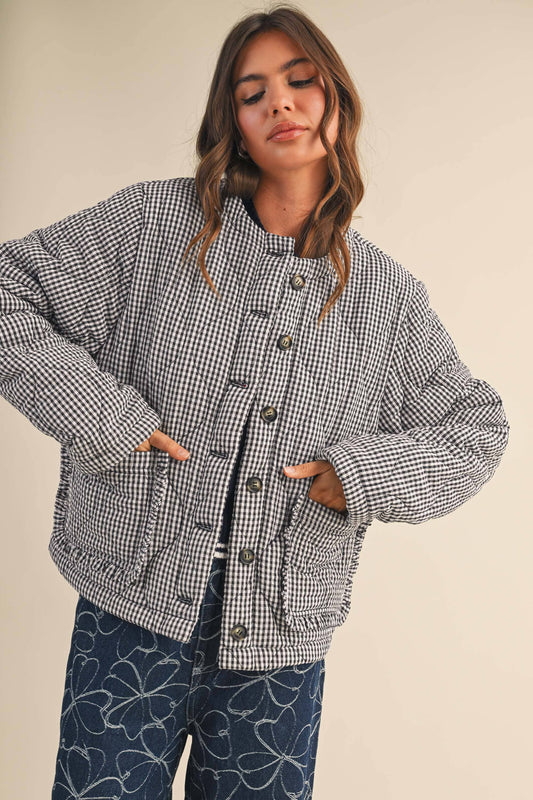 Chilton Gingham Button Up Jacket