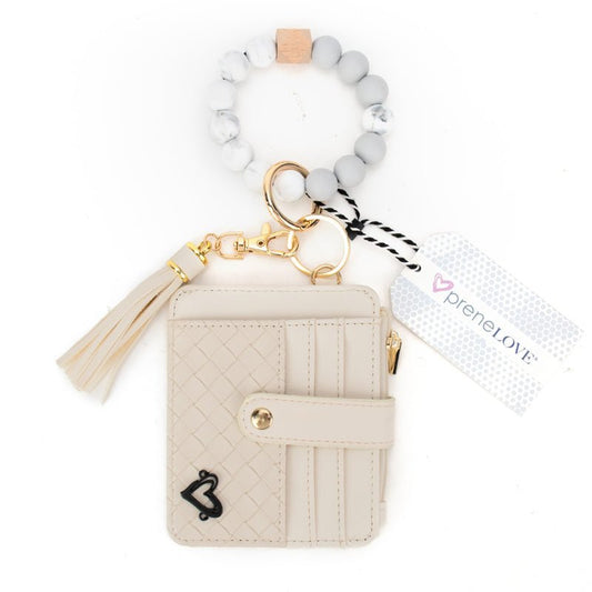 NEW: Calgary Vegan Leather Bracelet Card Case - Cream