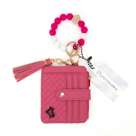 NEW: Calgary Vegan Leather Bracelet Card Case - Hot Pink