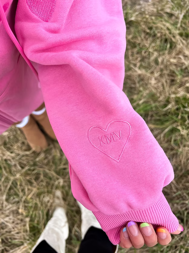 Lover Zip Up Hoodie- bubble gum