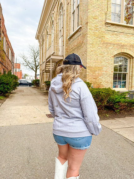 Lover Zip Up Hoodie- Heather Grey