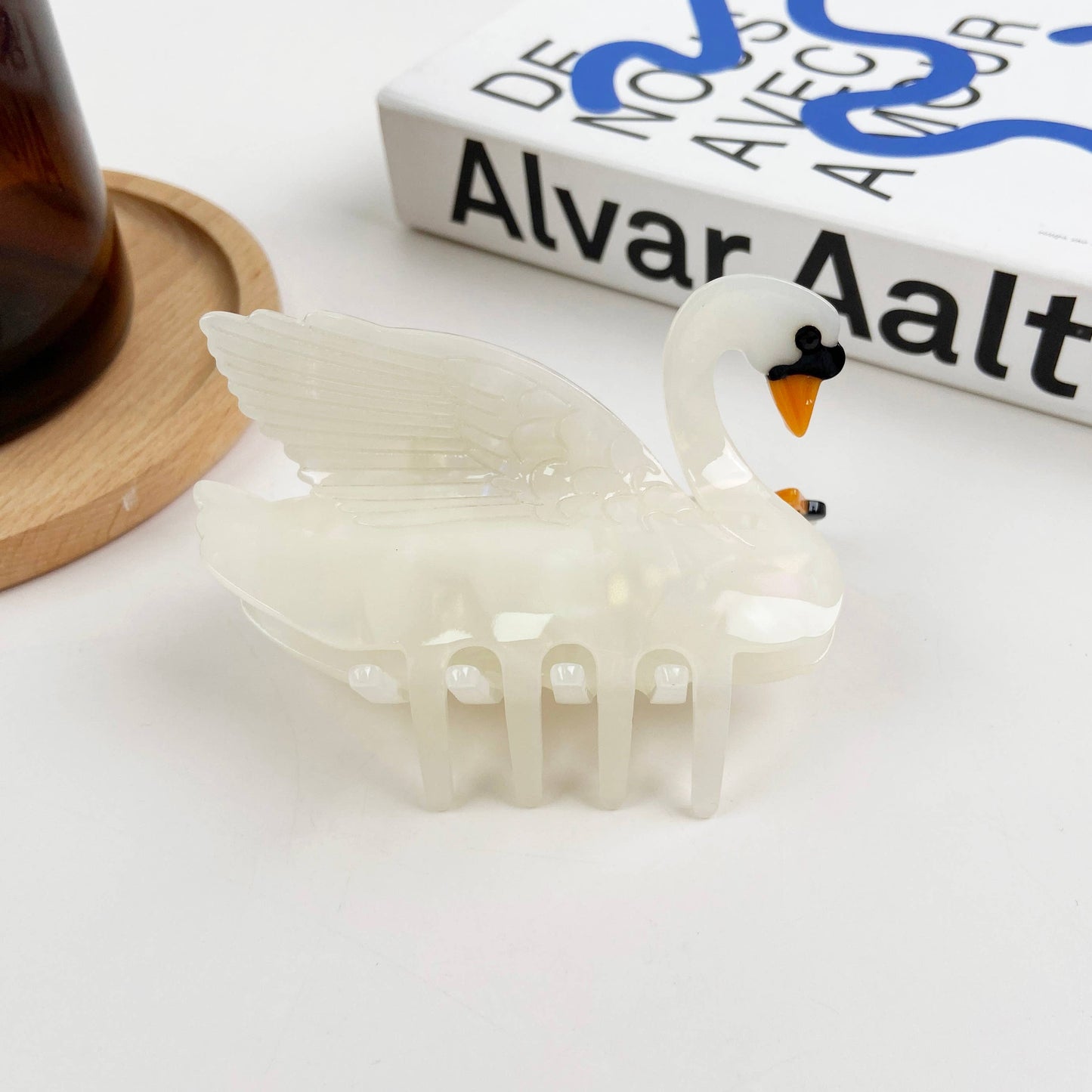 White Swan Hair Claw Clips