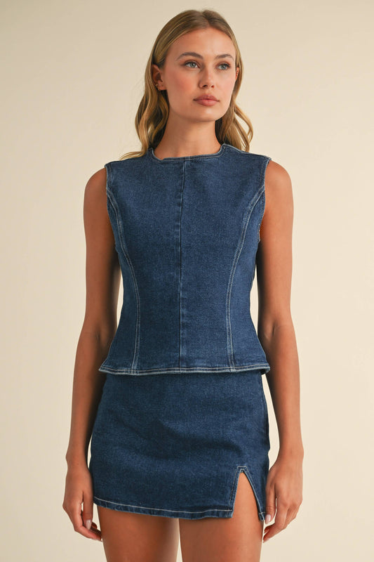 Elizabeth Two Piece Denim Mini Set