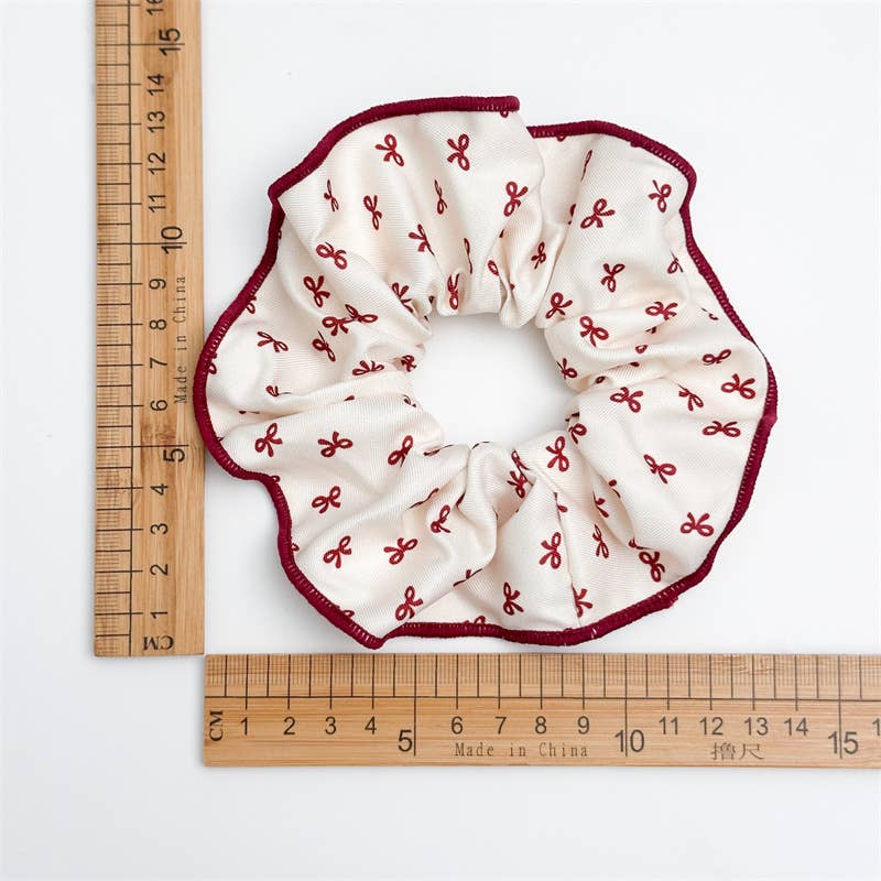 Red Plaid & Bows Scrunchies Set