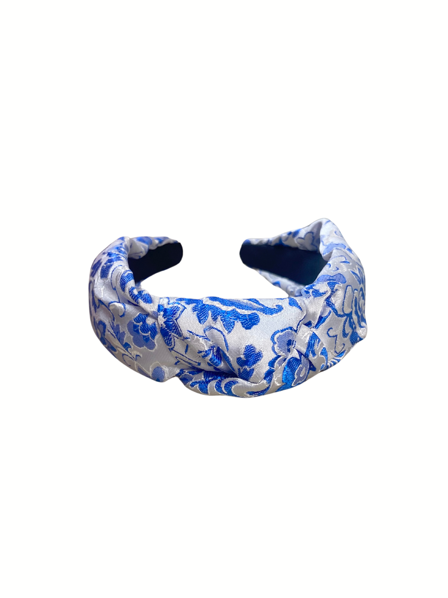 Blue Silk Floral Headband