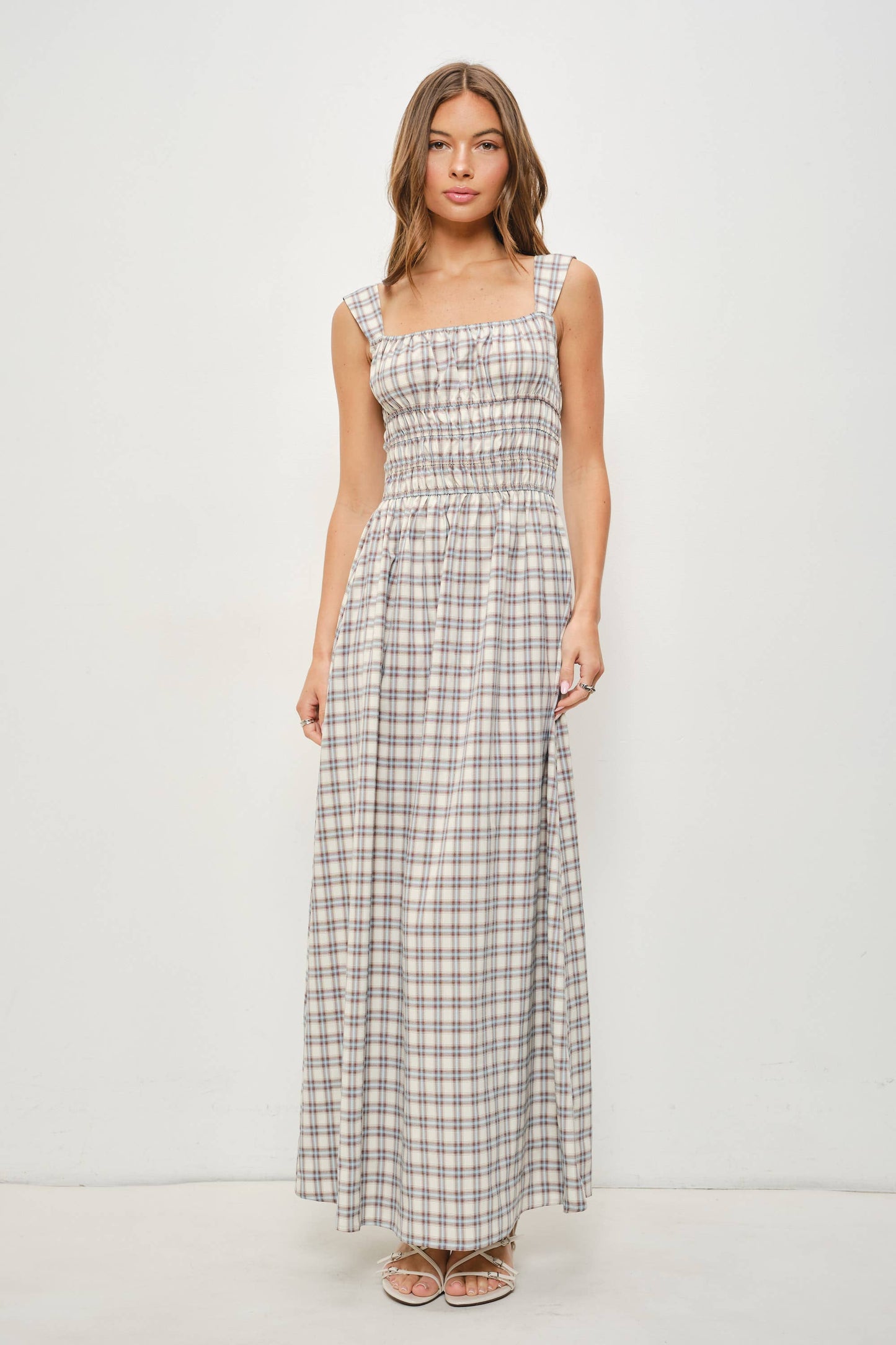 MABEL PLAID MAXI DRESS