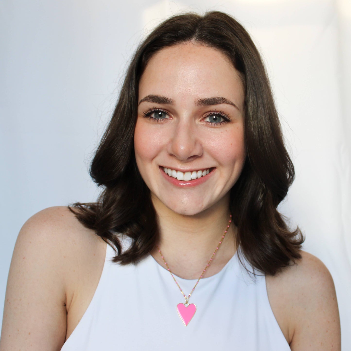 Wild at Heart- Pink Enamel Dotted Necklace