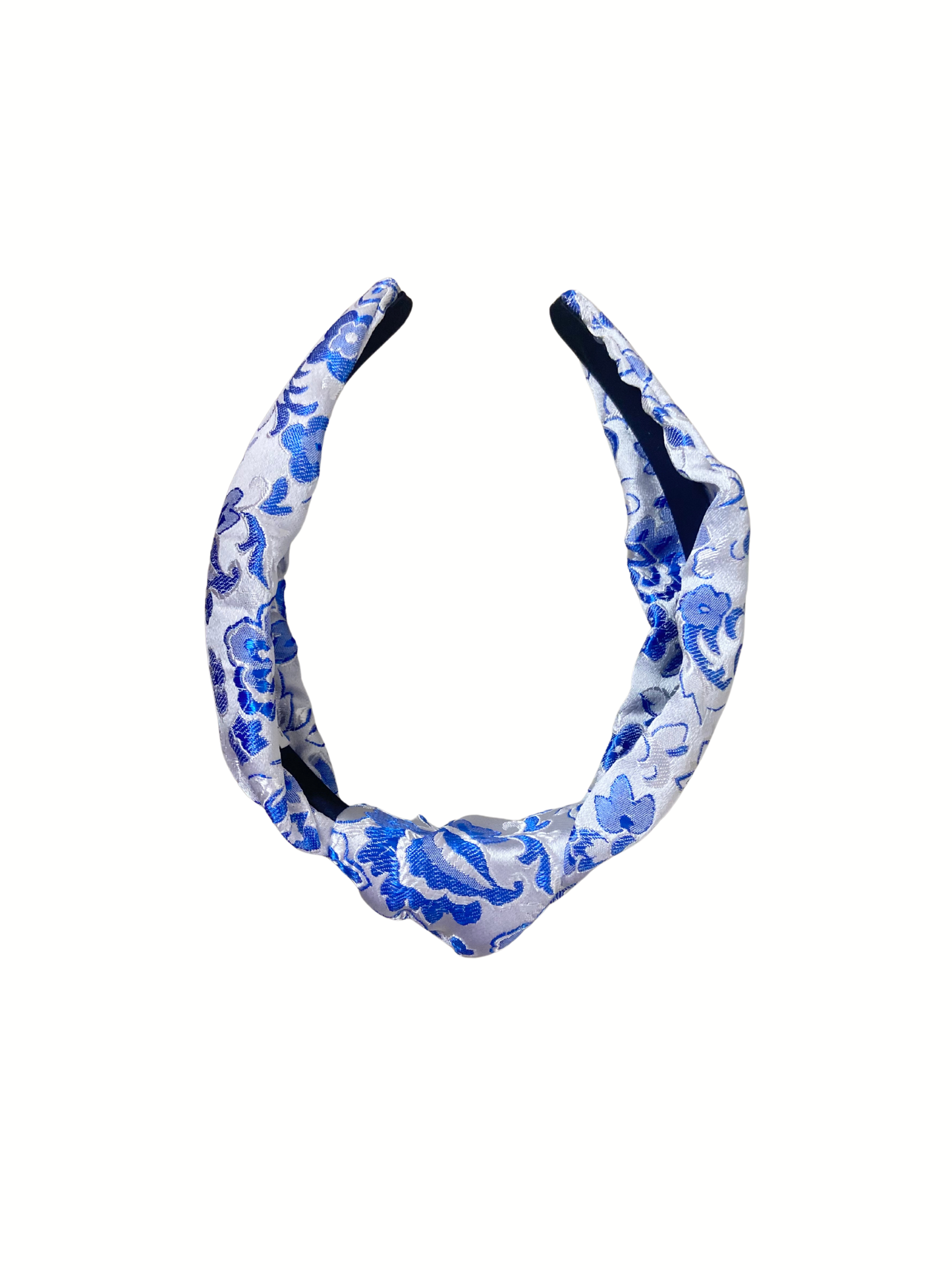 Blue Silk Floral Headband