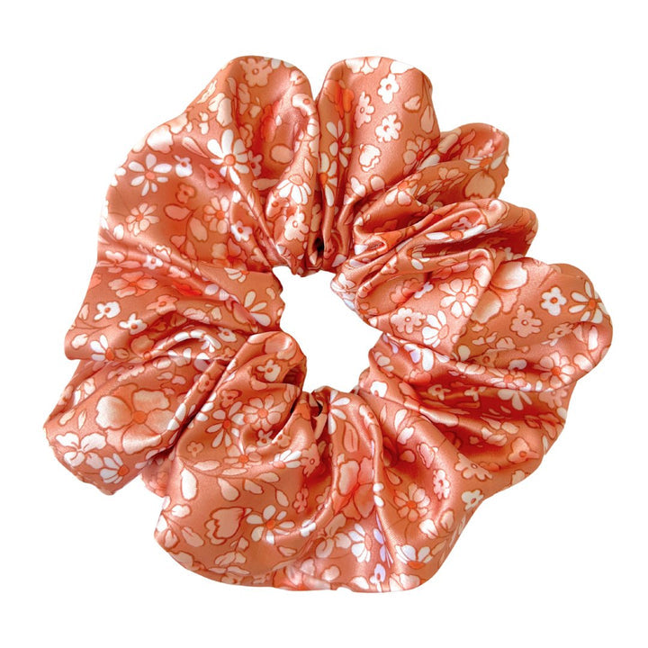 Fall Floral Silk Scrunchie