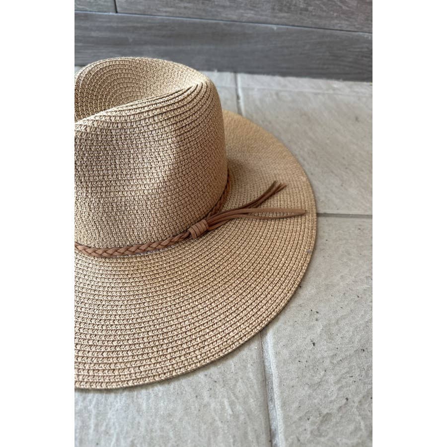 Braided Rope Strap Floppy Brim Sun Hat