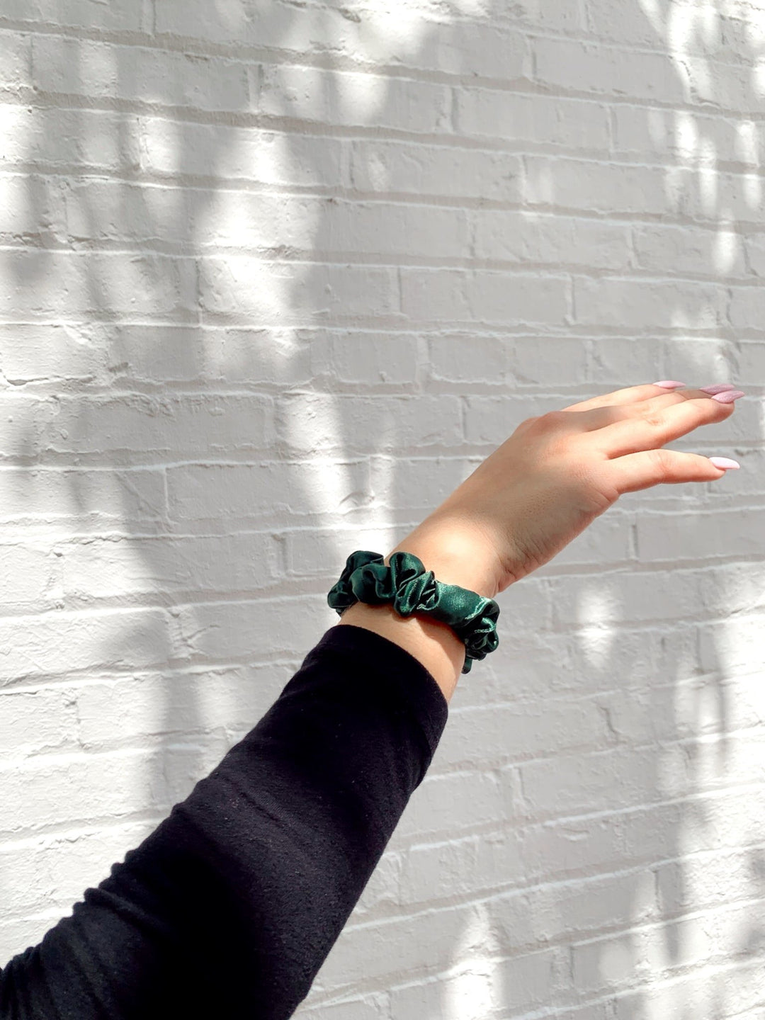 Forest Green Skinny Silk Scrunchie
