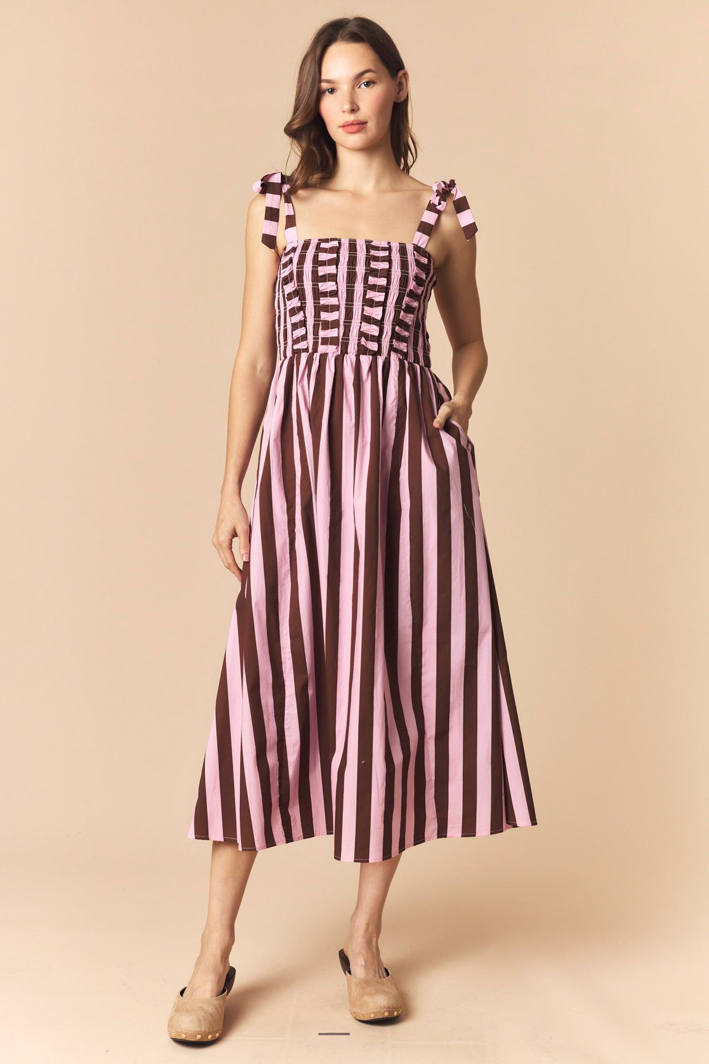 Lola Striped Midi Striped Dress