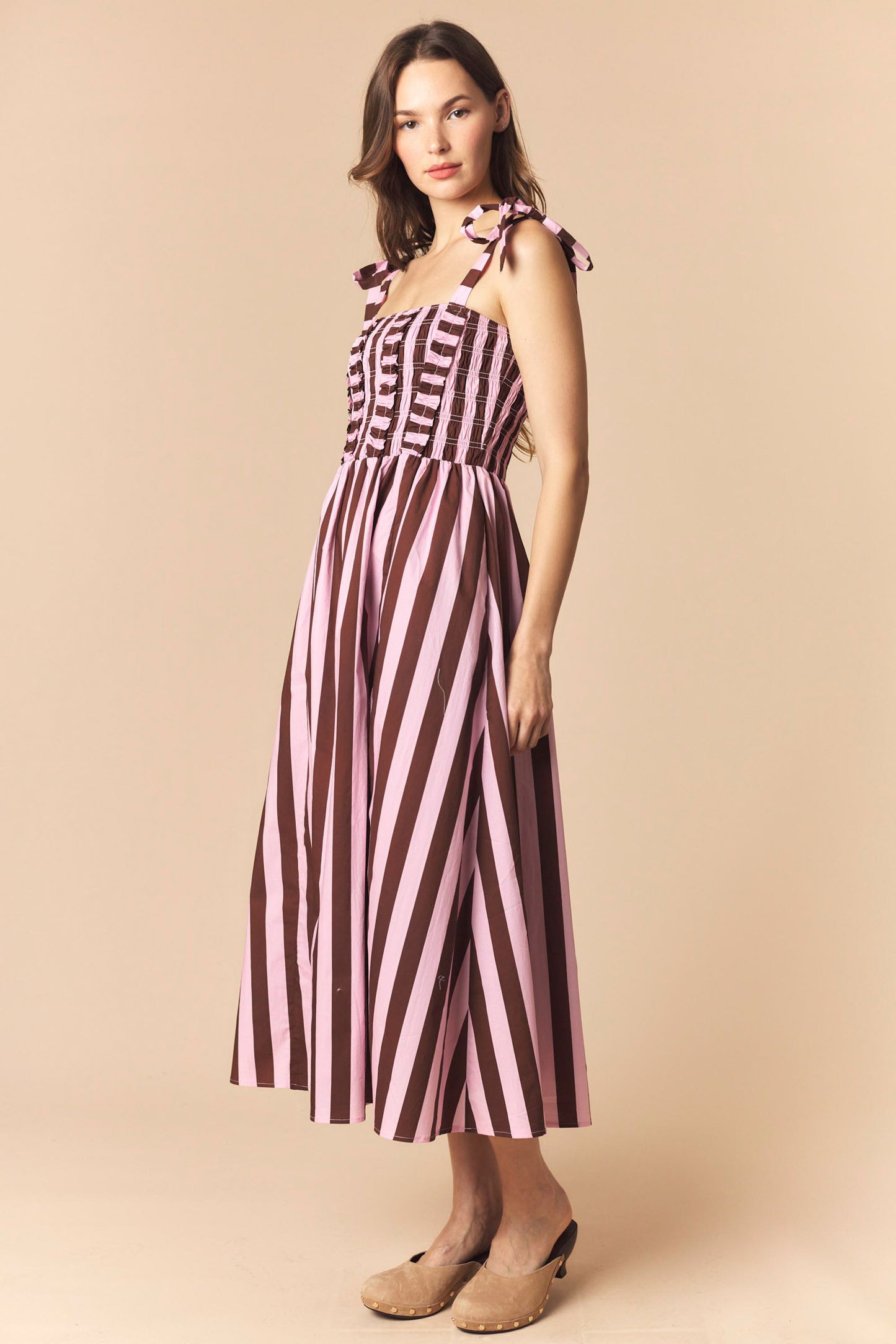 Lola Striped Midi Striped Dress