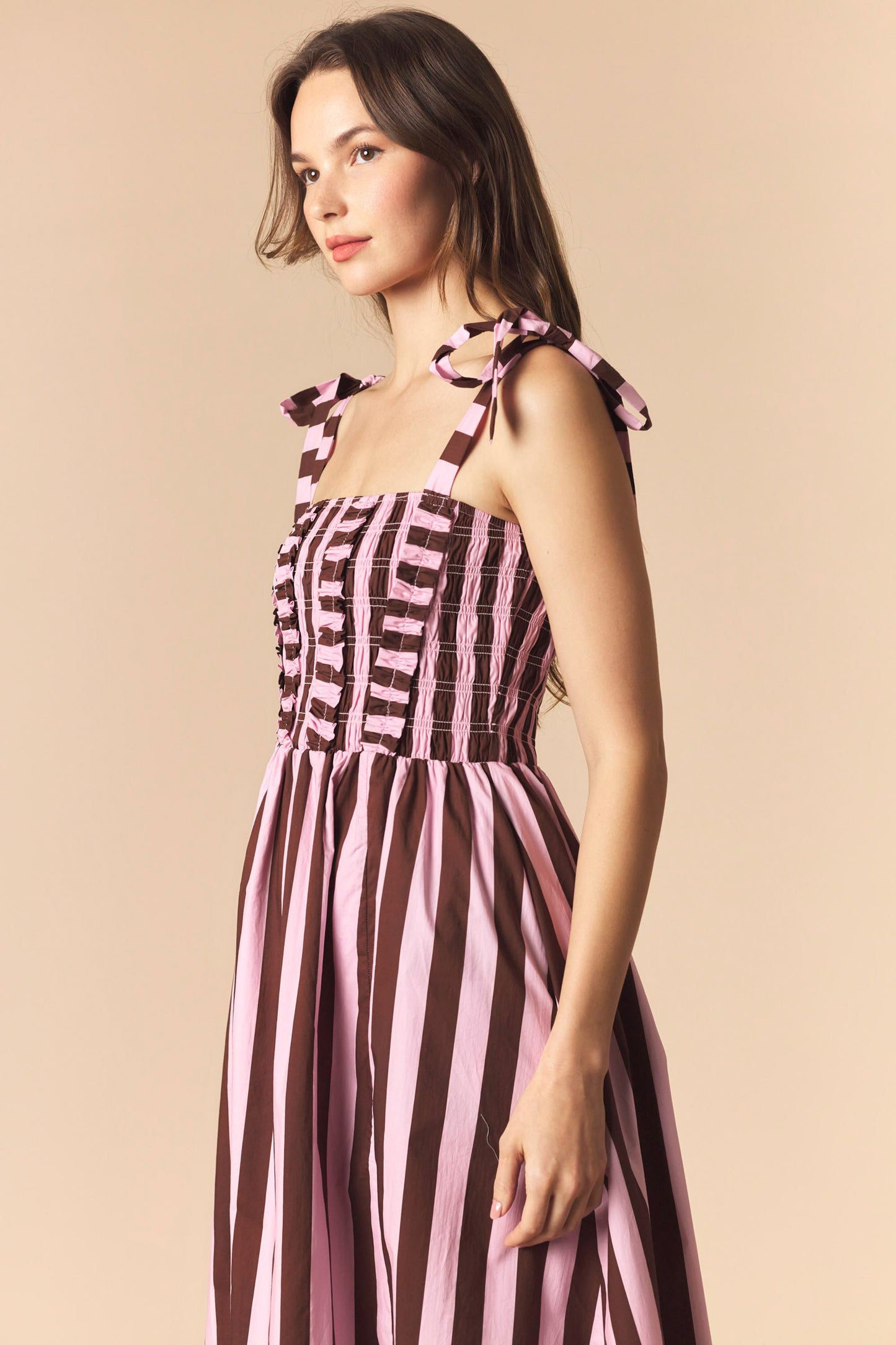 Lola Striped Midi Striped Dress