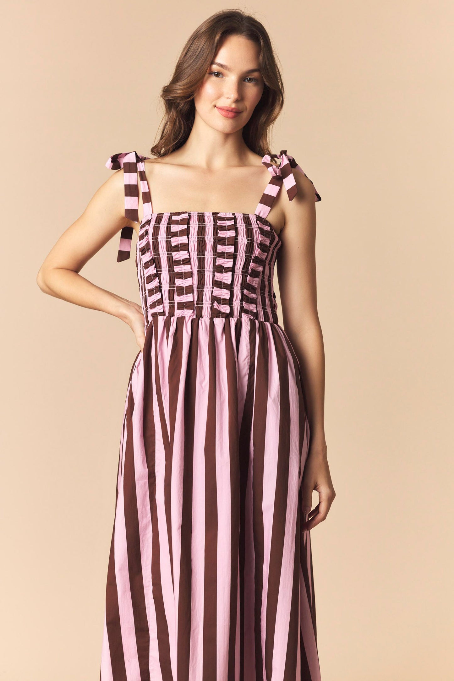 Lola Striped Midi Striped Dress