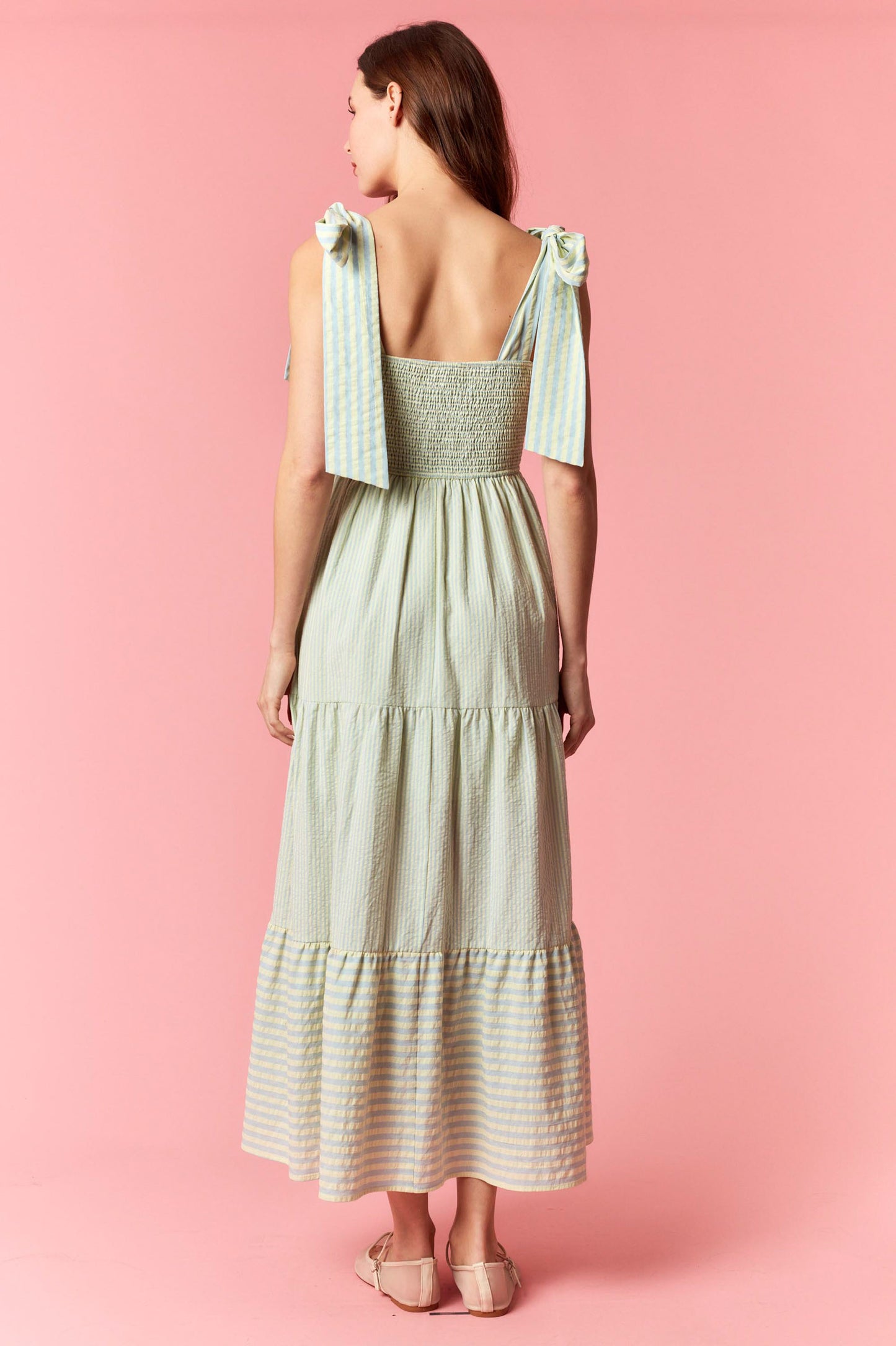 Matcha Striped Maxi Dress