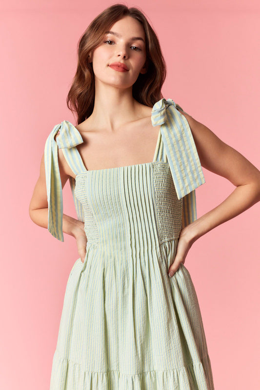 Matcha Striped Maxi Dress