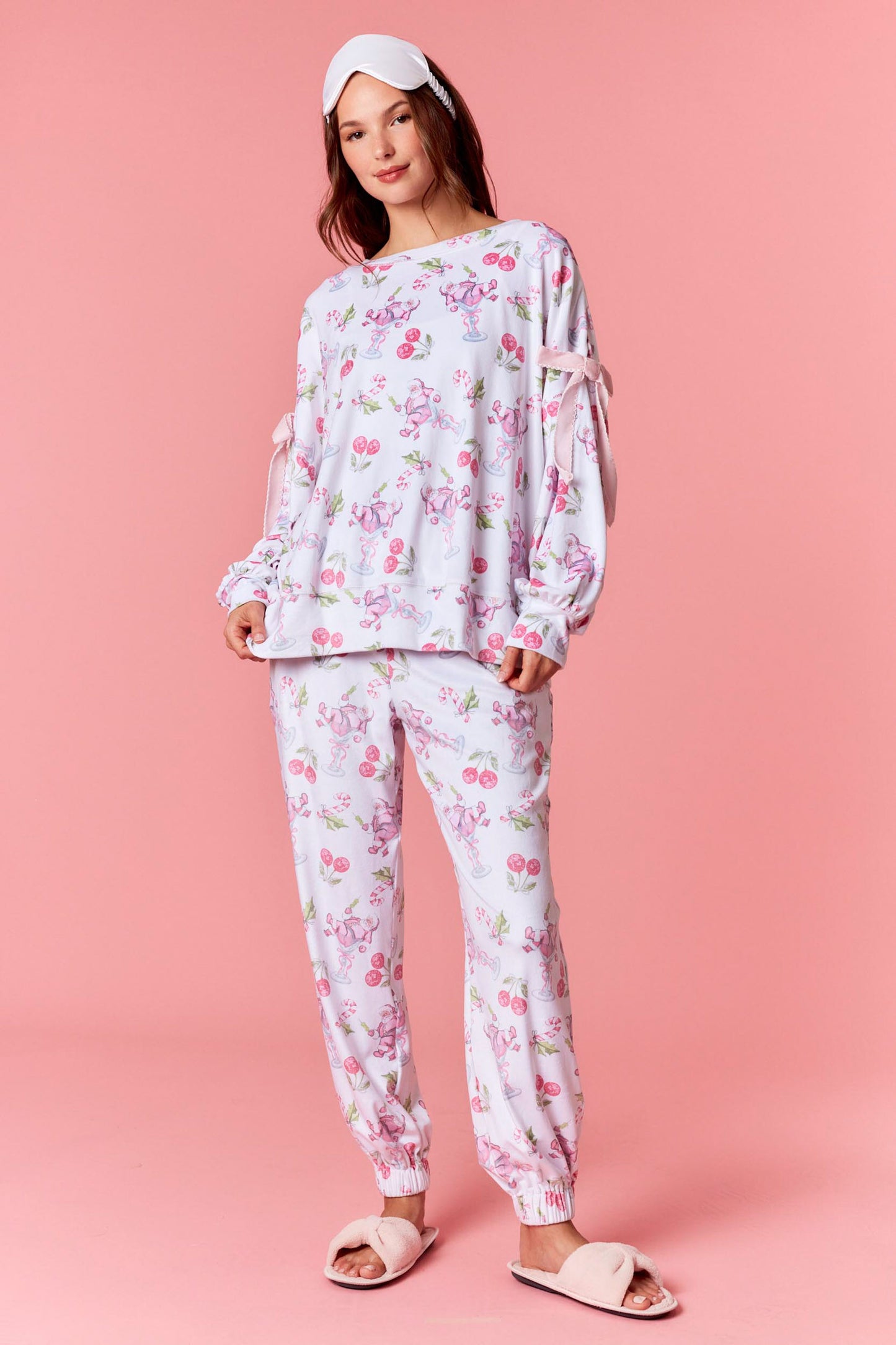 NEW!! Tipsy Santa Velour PJ Set