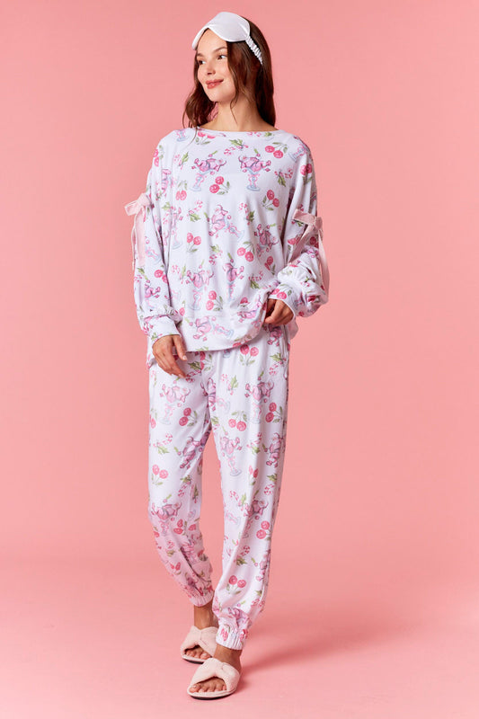 NEW!! Tipsy Santa Velour PJ Set