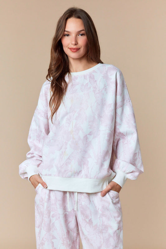 Hidden in Bloom Camo Sweat Set- Blush Pink