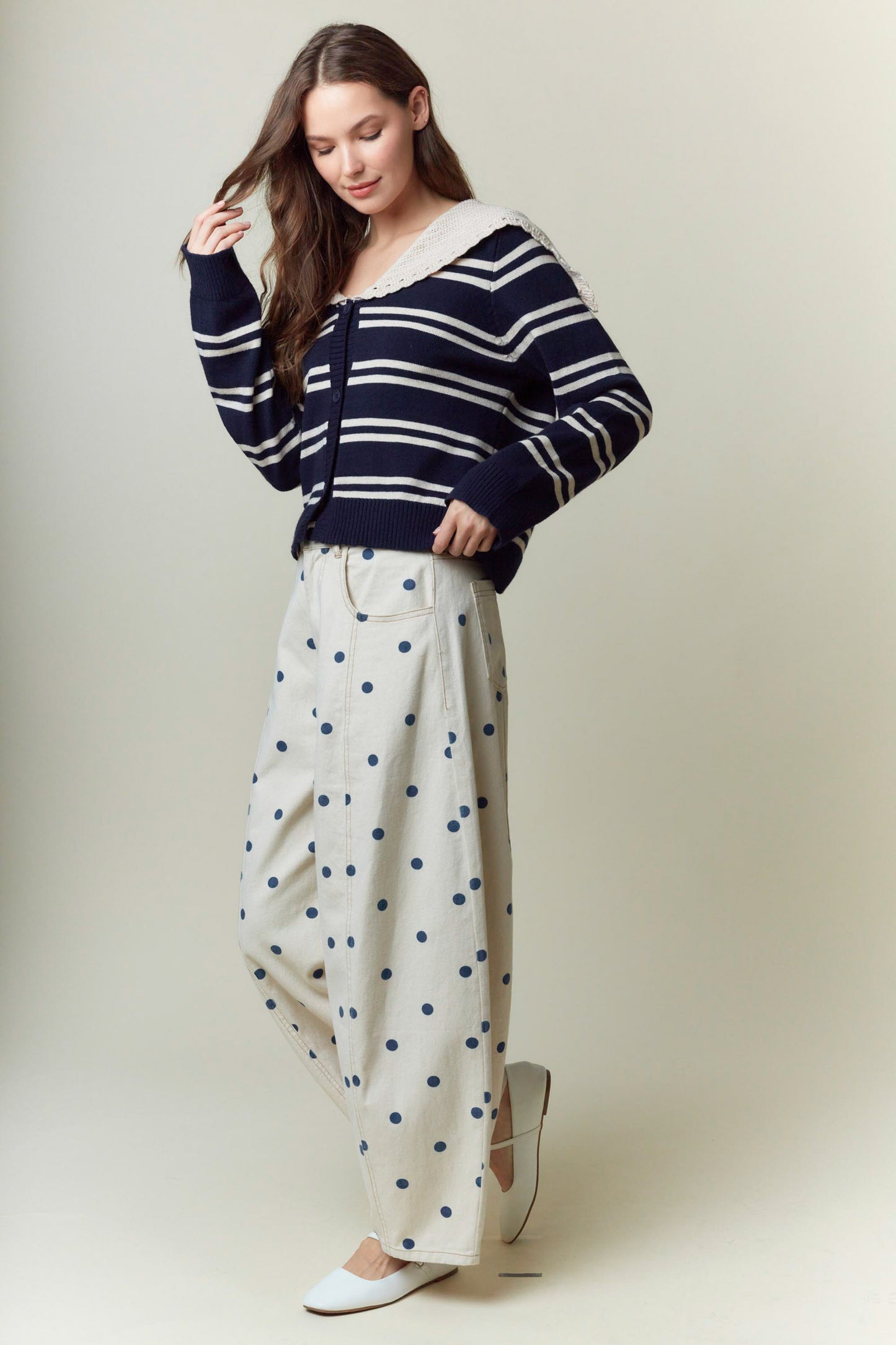 Polka Dot Barrel Jeans