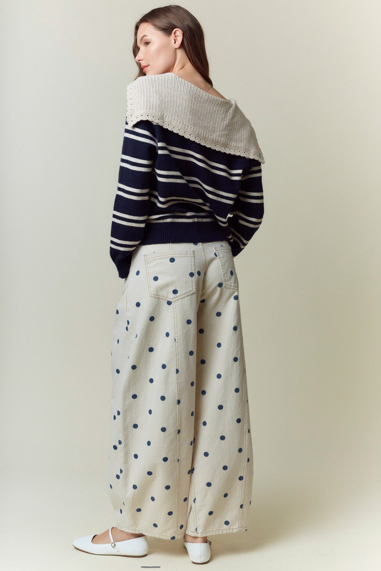 Polka Dot Barrel Jeans