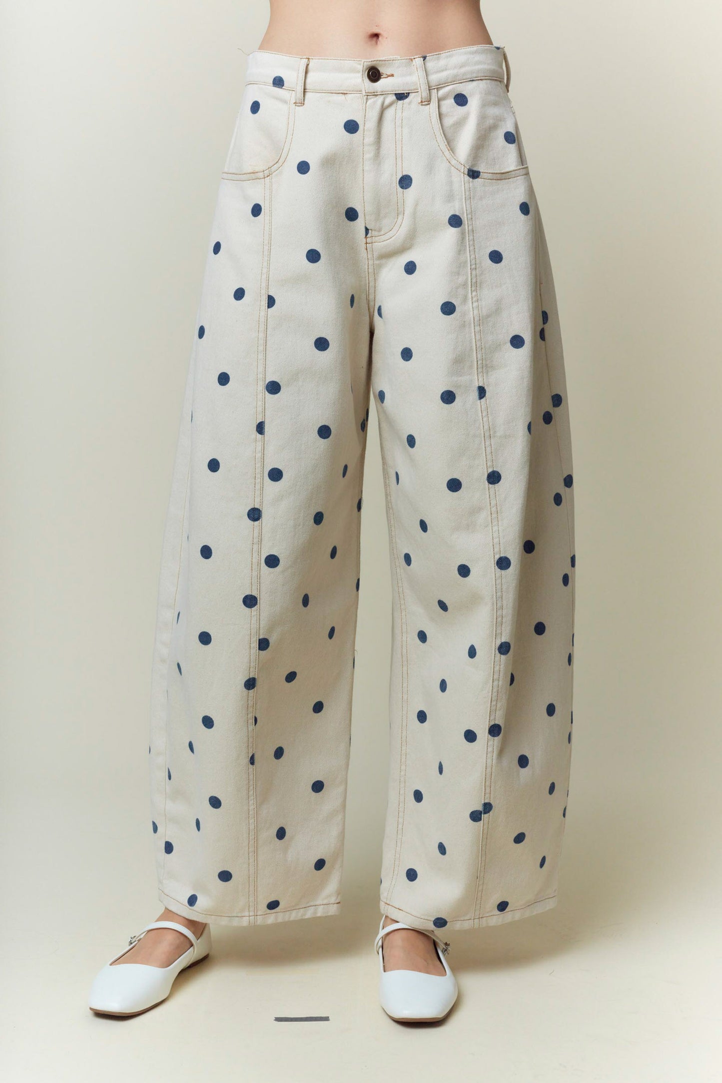 Polka Dot Barrel Jeans