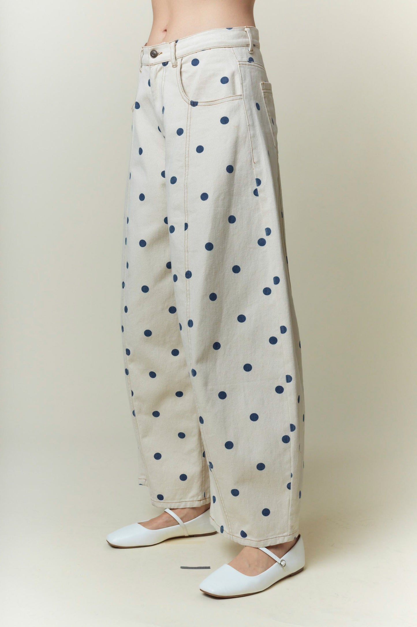 Polka Dot Barrel Jeans