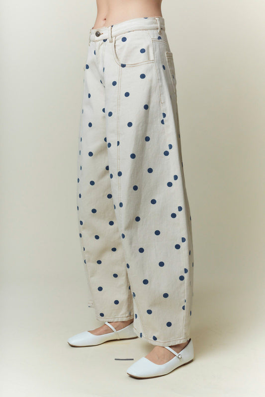 Polka Dot Barrel Jeans