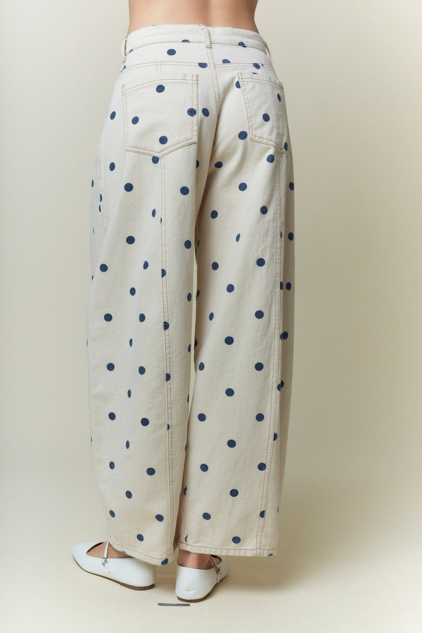 Polka Dot Barrel Jeans
