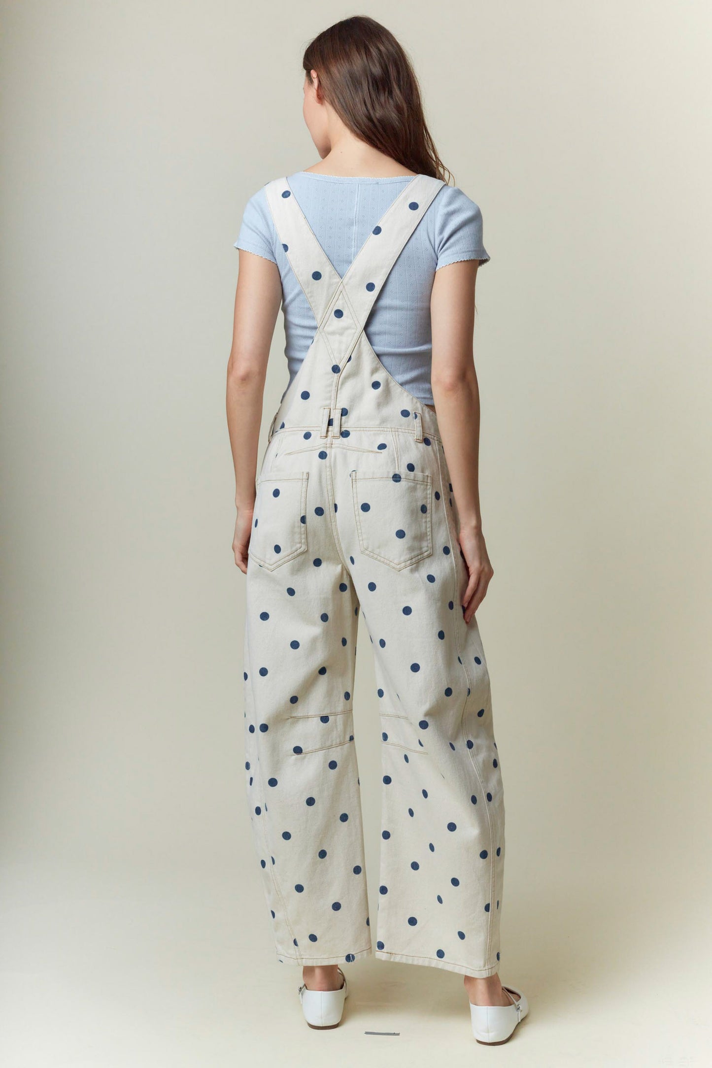 Polka Dot Barrel Overall Jumpsuit