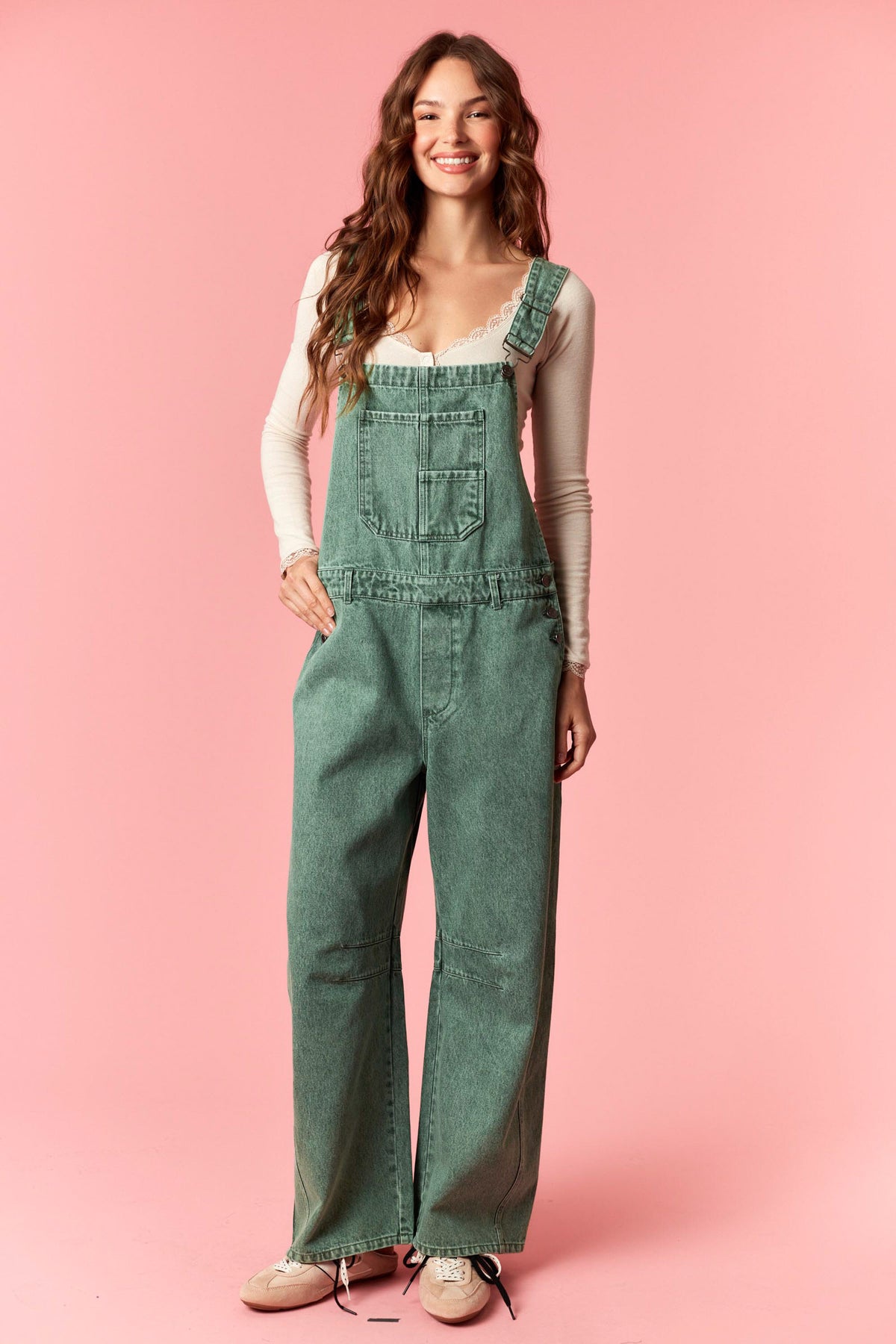 Effortless Barrel Overall - Forest Green